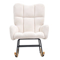 Nursing Rocking Chair 250kg Teddy Fabric Glider Rocker Ivory
