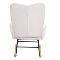 Nursing Rocking Chair 250kg Teddy Fabric Glider Rocker Ivory