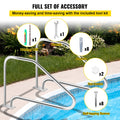Pool Ladder Handrail Stainless Steel w/ Base Plate
