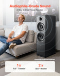 Floorstanding Tower Speaker 600W Peak 2-Way Dual Woofer Home Audio
