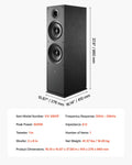 Floorstanding Tower Speaker 600W Peak 2-Way Dual Woofer Home Audio