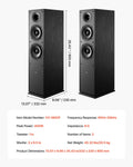 Floor Standing Tower Speakers 400W 2-Way Pair Home Audio