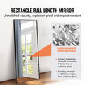 Full Length Mirror, 1800x785 mm, Extra Large Standing Hanging or Leaning Rectangle Floor Mirror with Tempered Glass Aluminum Alloy Frame, Full Body Dressing Mirror for Living Room Bedroom, Black