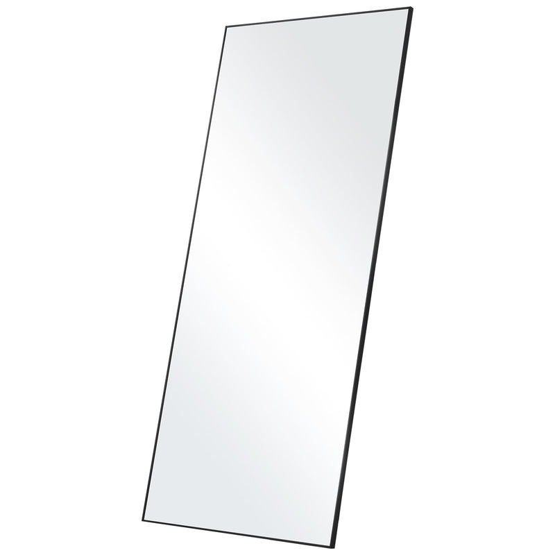 Full Length Mirror 1800x785mm Black Aluminium Frame Tempered Glass