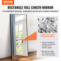 Full Length Mirror 1800x785mm Black Aluminium Frame Tempered Glass