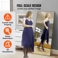 Full Length Mirror 1800x785mm Black Aluminium Frame Tempered Glass