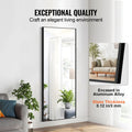 Full Length Mirror 1800x785mm Black Aluminium Frame Tempered Glass