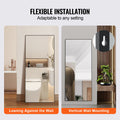 Full Length Mirror 1800x785mm Black Aluminium Frame Tempered Glass