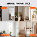 Full Length Mirror 1800x785mm Black Aluminium Frame Tempered Glass