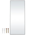 Full Length Mirror 1800x785mm Black Aluminium Frame Tempered Glass