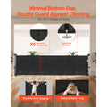 Retractable Baby Gate, 870 mm Tall, Extends up to 2800 mm Wide, Retractable Gate for Kids or Pets, Mesh Material, Easy to Install for Indoor Stairs, Doorways, Hallways, Playrooms, Black