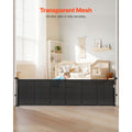 Retractable Baby Gate, 870 mm Tall, Extends up to 2800 mm Wide, Retractable Gate for Kids or Pets, Mesh Material, Easy to Install for Indoor Stairs, Doorways, Hallways, Playrooms, Black