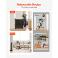 Retractable Baby Gate, 870 mm Tall, Extends up to 2800 mm Wide, Retractable Gate for Kids or Pets, Mesh Material, Easy to Install for Indoor Stairs, Doorways, Hallways, Playrooms, Black