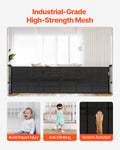 VEVOR Retractable Baby Gate 870mm Tall 2800mm Wide Mesh Black