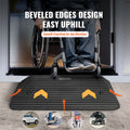 Upgraded Rubber Threshold Ramp, 7.6 cm Rise Door Ramp with 1 Channel, Natural Rubber Car Ramp with Non-Slip Textured Surface, 150 tons Load Capacity Curb Ramp for Wheelchair and Scooter