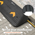 Upgraded Rubber Threshold Ramp, 7.6 cm Rise Door Ramp with 1 Channel, Natural Rubber Car Ramp with Non-Slip Textured Surface, 150 tons Load Capacity Curb Ramp for Wheelchair and Scooter