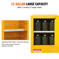 12 Gallon Flammable Liquids Safety Cabinet Yellow Manual Close