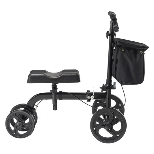 Knee Scooter Folding Carbon Steel Height Adjustable Dual Brakes