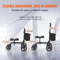 Knee Scooter Folding Carbon Steel Height Adjustable Dual Brakes