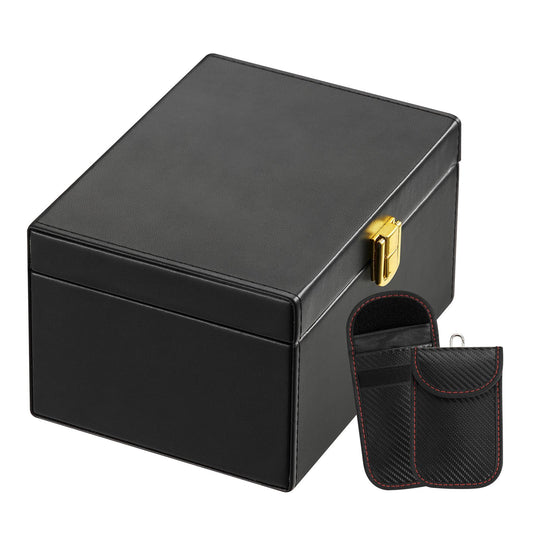 Faraday Box Signal Blocking Holder for 5~8 Car Keys with 2 Key Bags Black