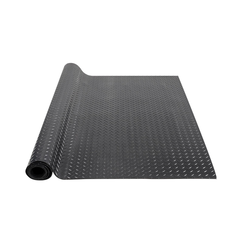 Diamond-Plate Rubber Flooring Roll 3mm 4ft x 15ft Black
