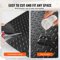 Diamond-Plate Rubber Flooring Roll 3mm 4ft x 15ft Black