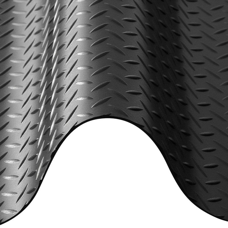 Garage Floor Roll 1.22x6.1m 3mm Rubber Diamond Plate Mat Black
