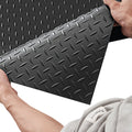 Garage Floor Mat 1.22x7.62m 3mm Rubber Diamond Plate Black