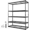 Storage Shelving Unit, 5-Tier Adjustable, 2000 lbs Capacity, Heavy Duty Garage Shelves Metal Organizer Wire Rack, Black, 60