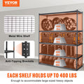 5-Tier Heavy Duty Garage Shelving Unit 2000lbs 60x24x78 Black