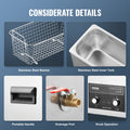 Ultrasonic Cleaner 6L 180W Digital Heater Timer Basket Watch Glasses
