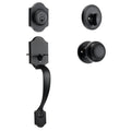 Front Door Handle Deadbolt Set Matte Black Single Cylinder 80 Char