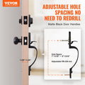 Front Door Handle Deadbolt Set Matte Black Single Cylinder 80 Char