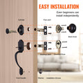 Front Door Handle Deadbolt Set Matte Black Single Cylinder 80 Char