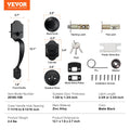 Front Door Handle Deadbolt Set Matte Black Single Cylinder 80 Char