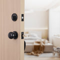 Front Door Handle Deadbolt Set Matte Black Single Cylinder 80 Char