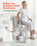 Raised Toilet Seat with Arms 136kg Load Capacity 127mm Lift