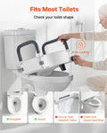 Raised Toilet Seat with Arms 136kg Load Capacity 127mm Lift