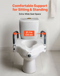 Raised Toilet Seat with Arms 136kg Load Capacity 127mm Lift