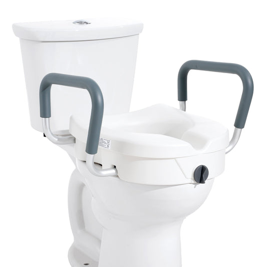 Raised Toilet Seat 5" Height 350lbs Round Elongated Adjustable