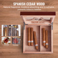 Cigar Humidor Box Spanish Cedar 20-35 Cigars Glass Top Hygrometer