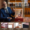 Cigar Humidor Box Spanish Cedar 20-35 Cigars Glass Top Hygrometer