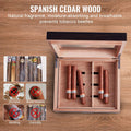 50 Cigar Humidor Glasstop Cedar Cigar Box Humidifier & Hygrometer & Drawer