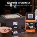 50 Cigar Humidor Glasstop Cedar Cigar Box Humidifier & Hygrometer & Drawer