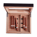 50 Cigar Humidor Glasstop Cedar Cigar Box Humidifier & Hygrometer & Drawer
