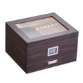 50 Cigar Humidor Glasstop Cedar Cigar Box Humidifier & Hygrometer & Drawer