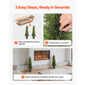 Artificial Topiary Cedar Trees, 2 Set 914mm Faux Pine Shrubs Plants, Fake Silk Tree Look Real, Easy Assembly for Decor Front Porch Outdoor Patio Garden Balcony Backyard Indoor Office