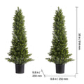 Artificial Topiary Cedar Trees, 2 Set 914mm Faux Pine Shrubs Plants, Fake Silk Tree Look Real, Easy Assembly for Decor Front Porch Outdoor Patio Garden Balcony Backyard Indoor Office