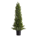Artificial Topiary Cedar Trees, 2 Set 914mm Faux Pine Shrubs Plants, Fake Silk Tree Look Real, Easy Assembly for Decor Front Porch Outdoor Patio Garden Balcony Backyard Indoor Office