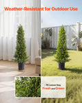 Artificial Topiary Cedar Trees 2 Set 914mm Faux Pine Shrubs Fake Silk